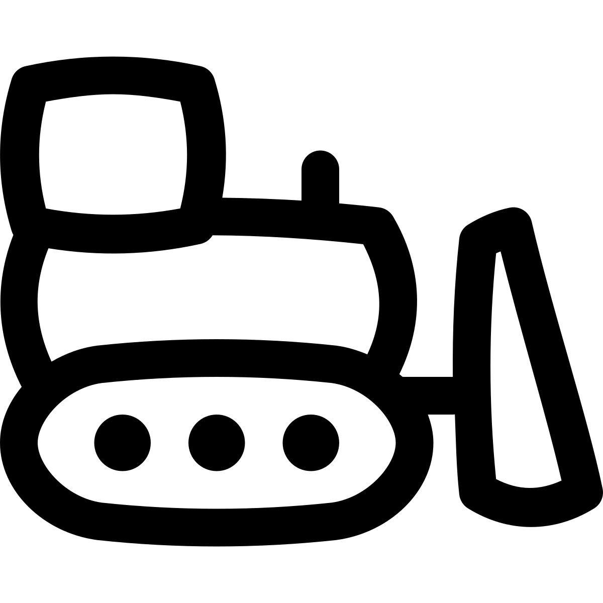 puffy outline style excavadora icon