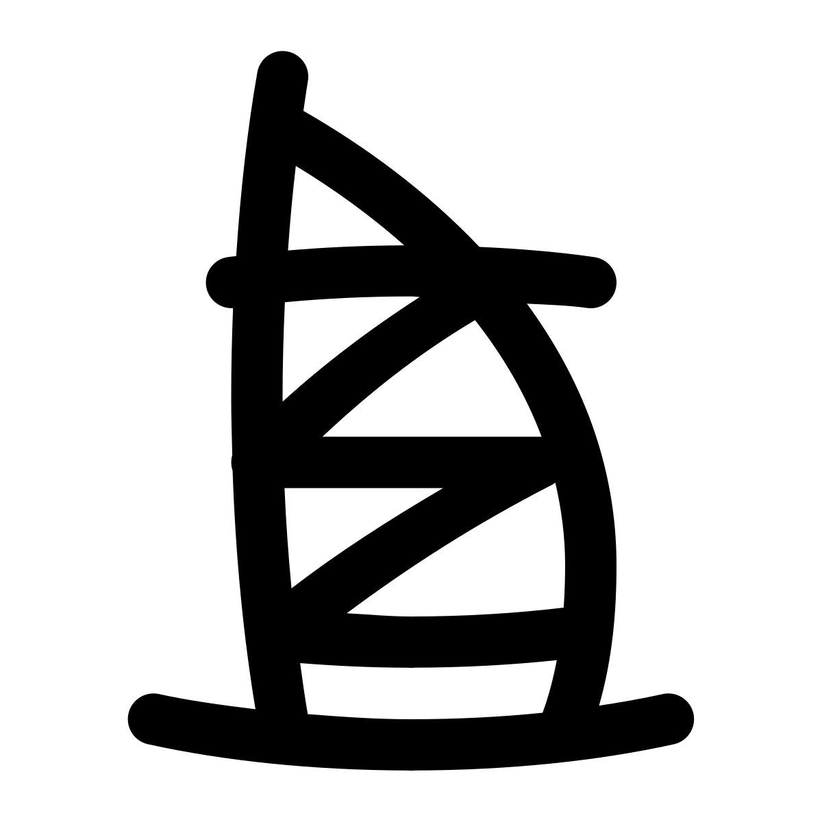 puffy outline style 버즈 알 아랍 (burj al arab) icon