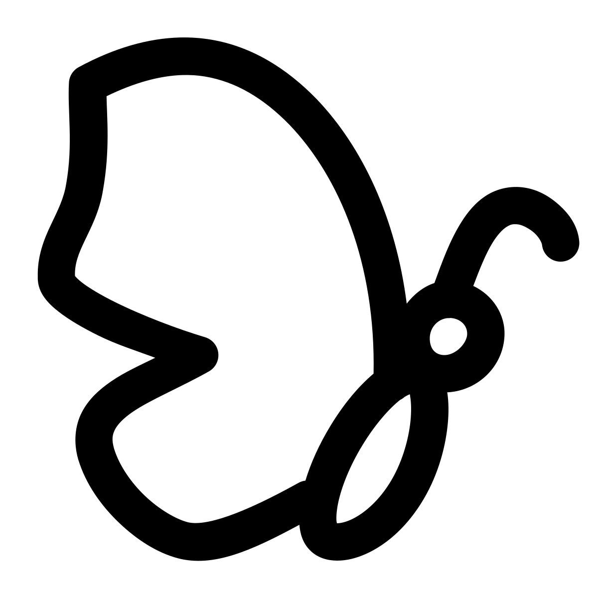 puffy outline style 蝴蝶侧视图 icon