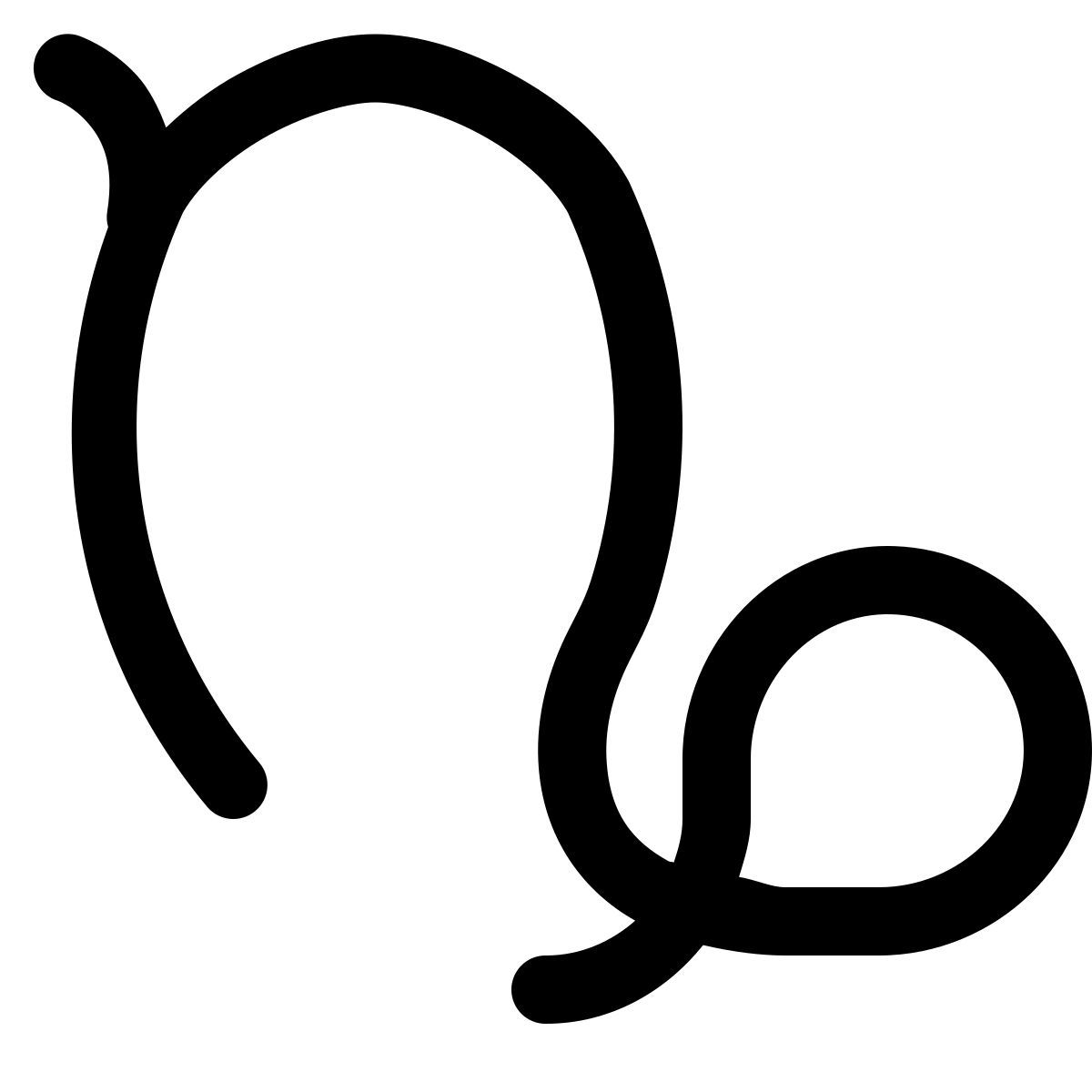 puffy outline style 山羊座 icon