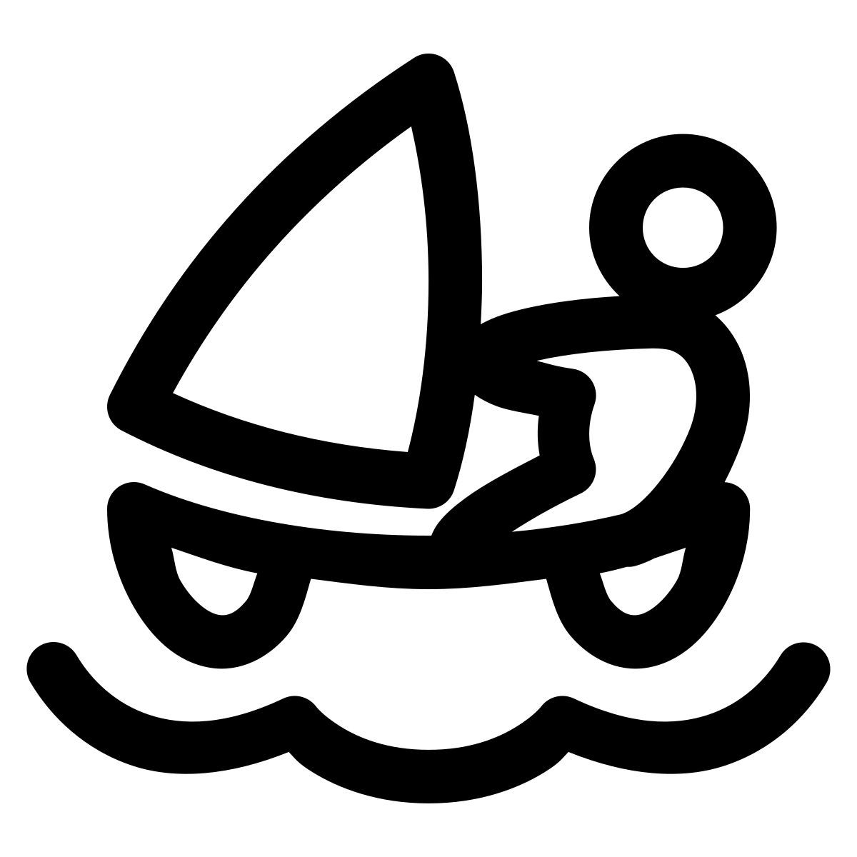 puffy outline style katamaran icon