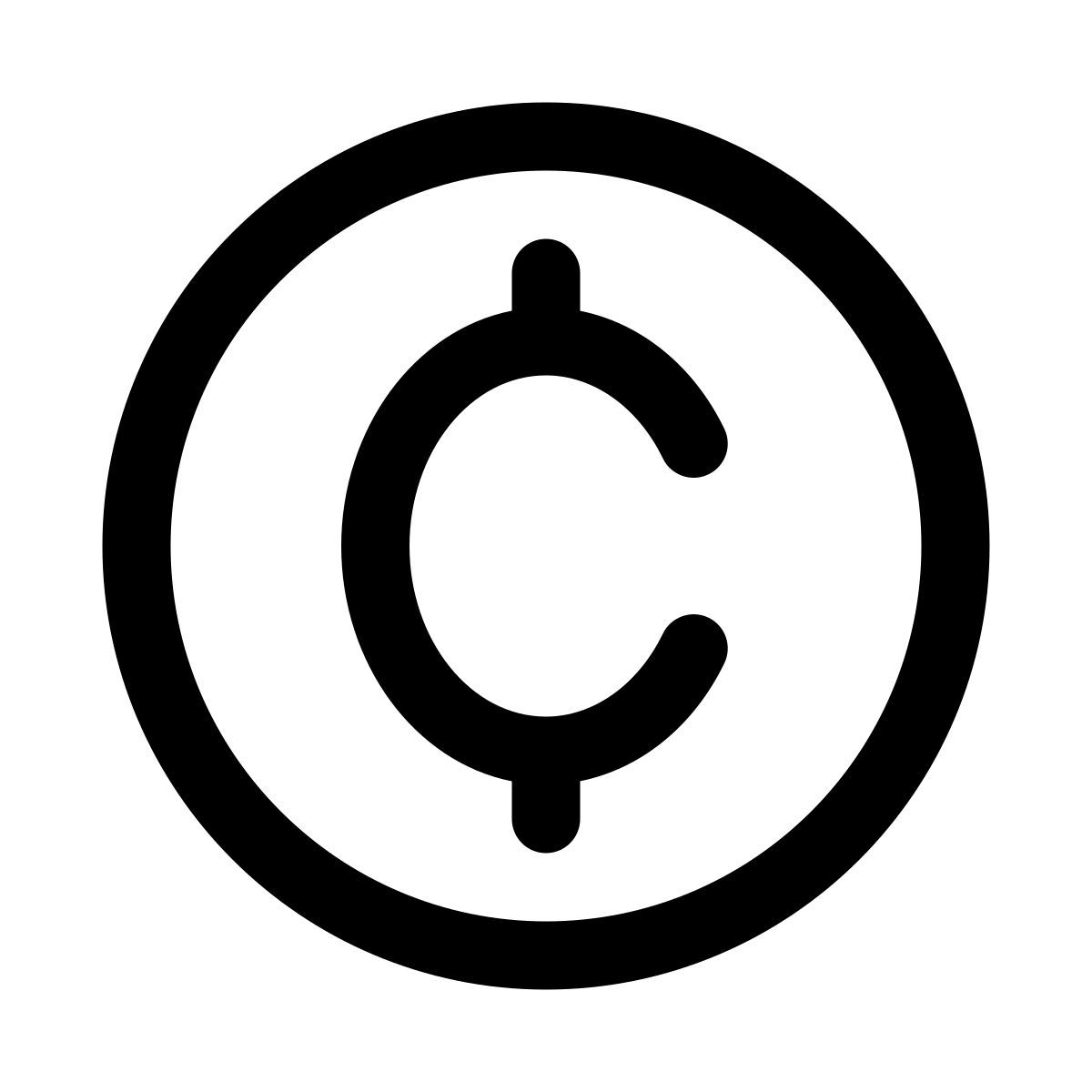 puffy outline style cent icon