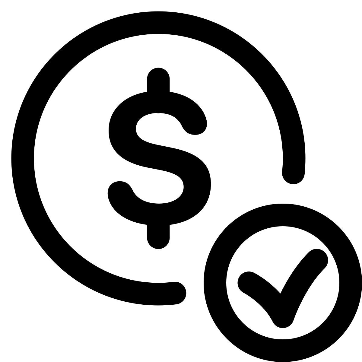 puffy outline style cheque dolar icon