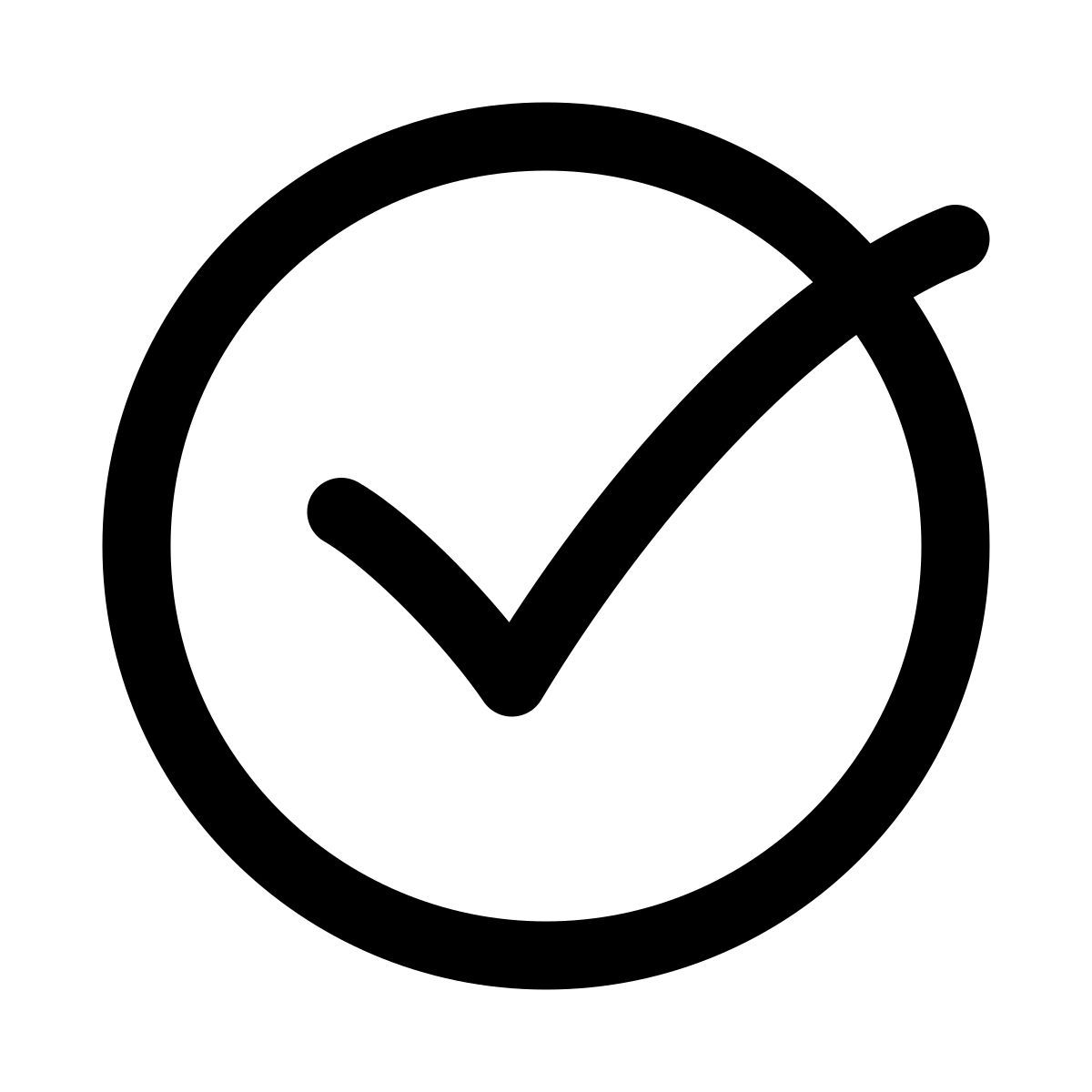 puffy outline style checkmark icon