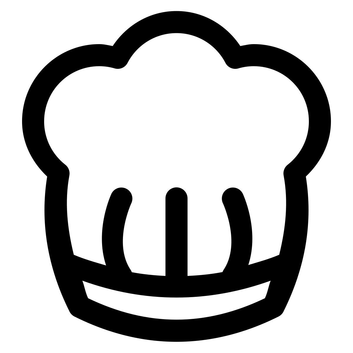 puffy outline style 厨师帽 icon