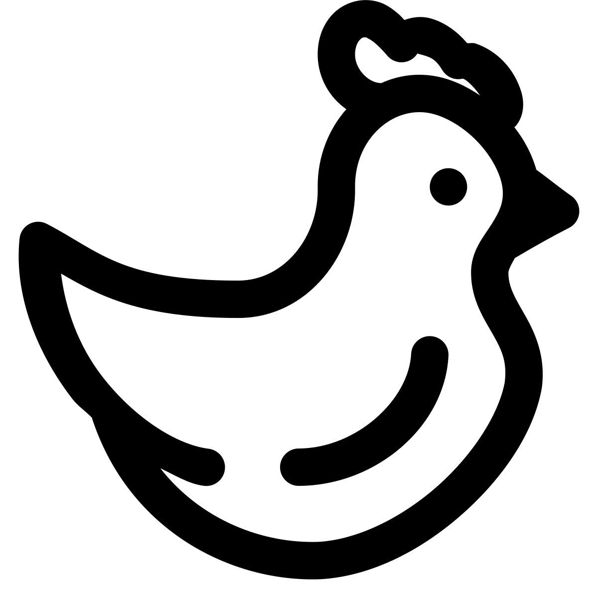 puffy outline style 치킨 icon