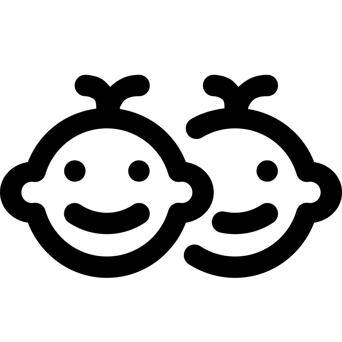 puffy outline style rostos de crianças icon