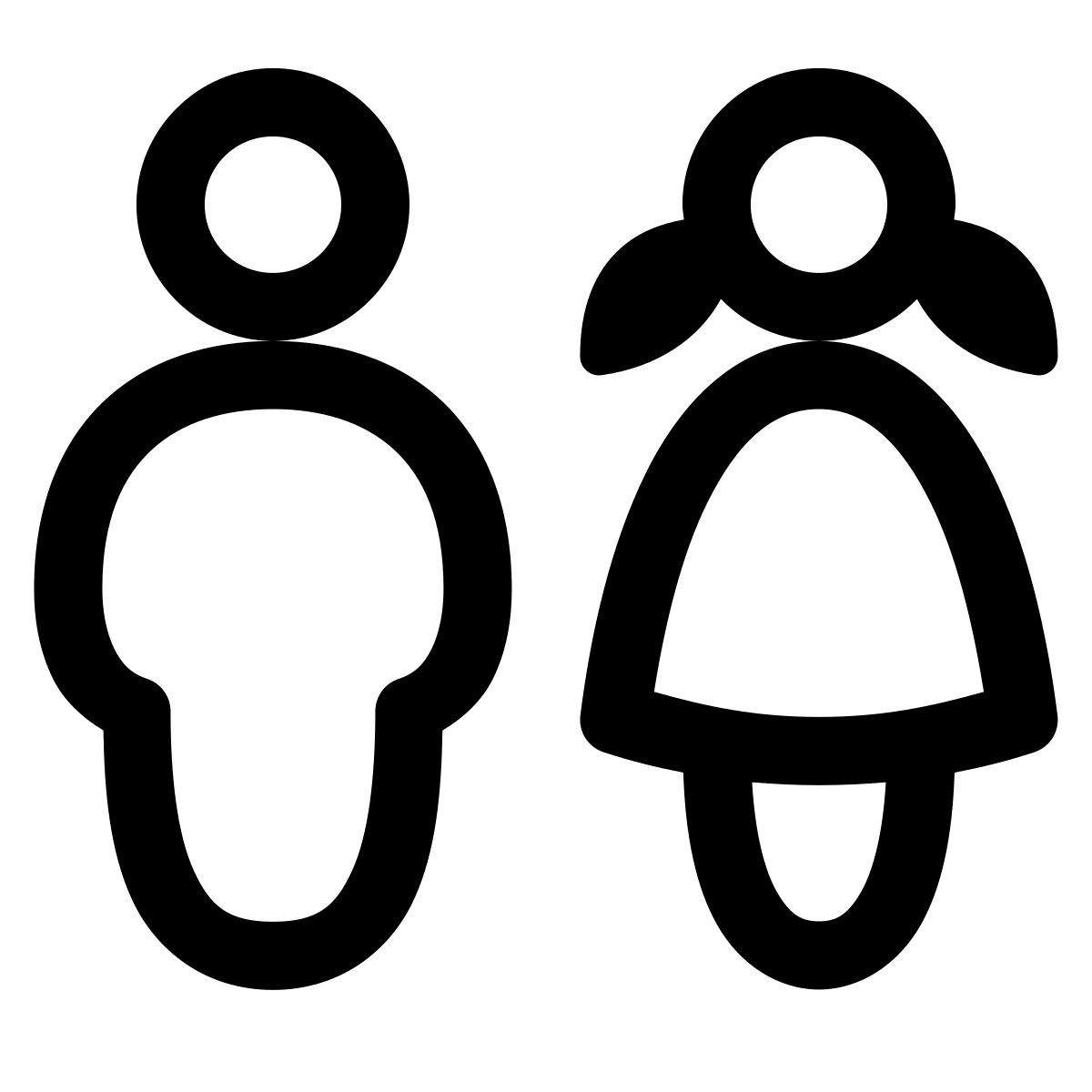 puffy outline style niños icon