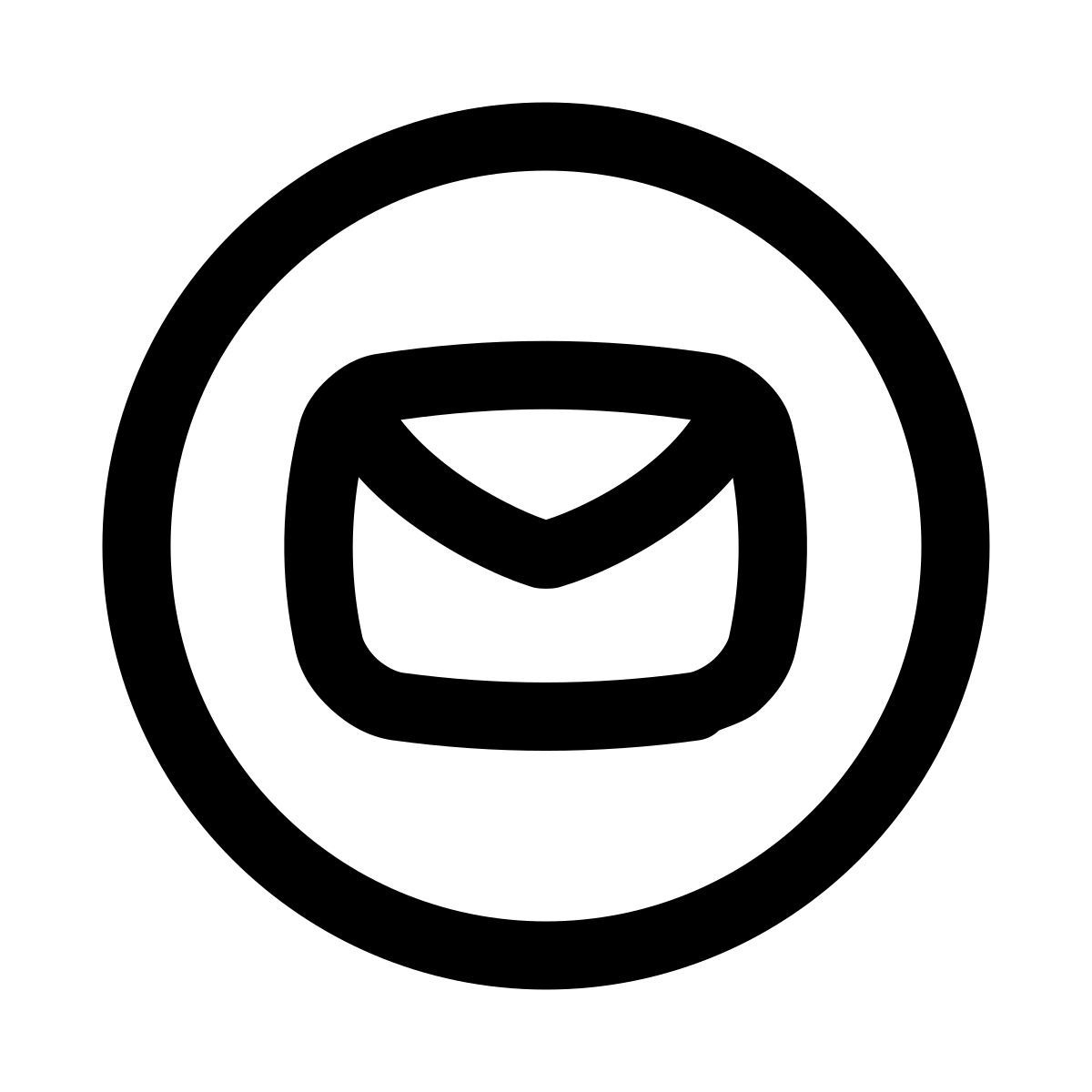 puffy outline style 원형 봉투 icon