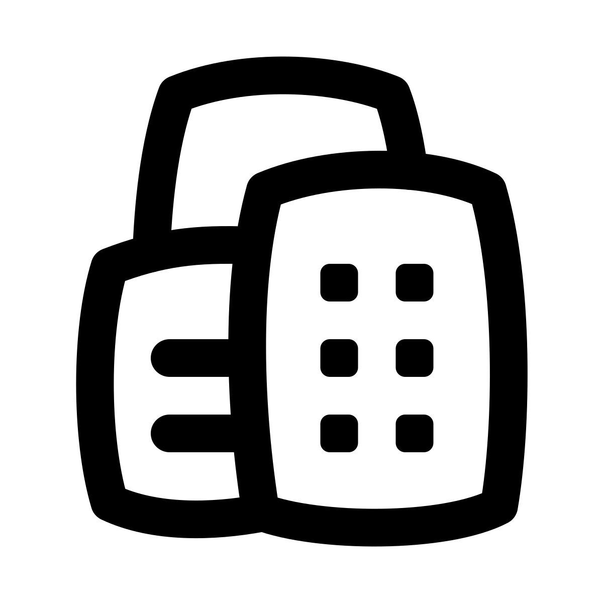 puffy outline style 도시 건물 icon