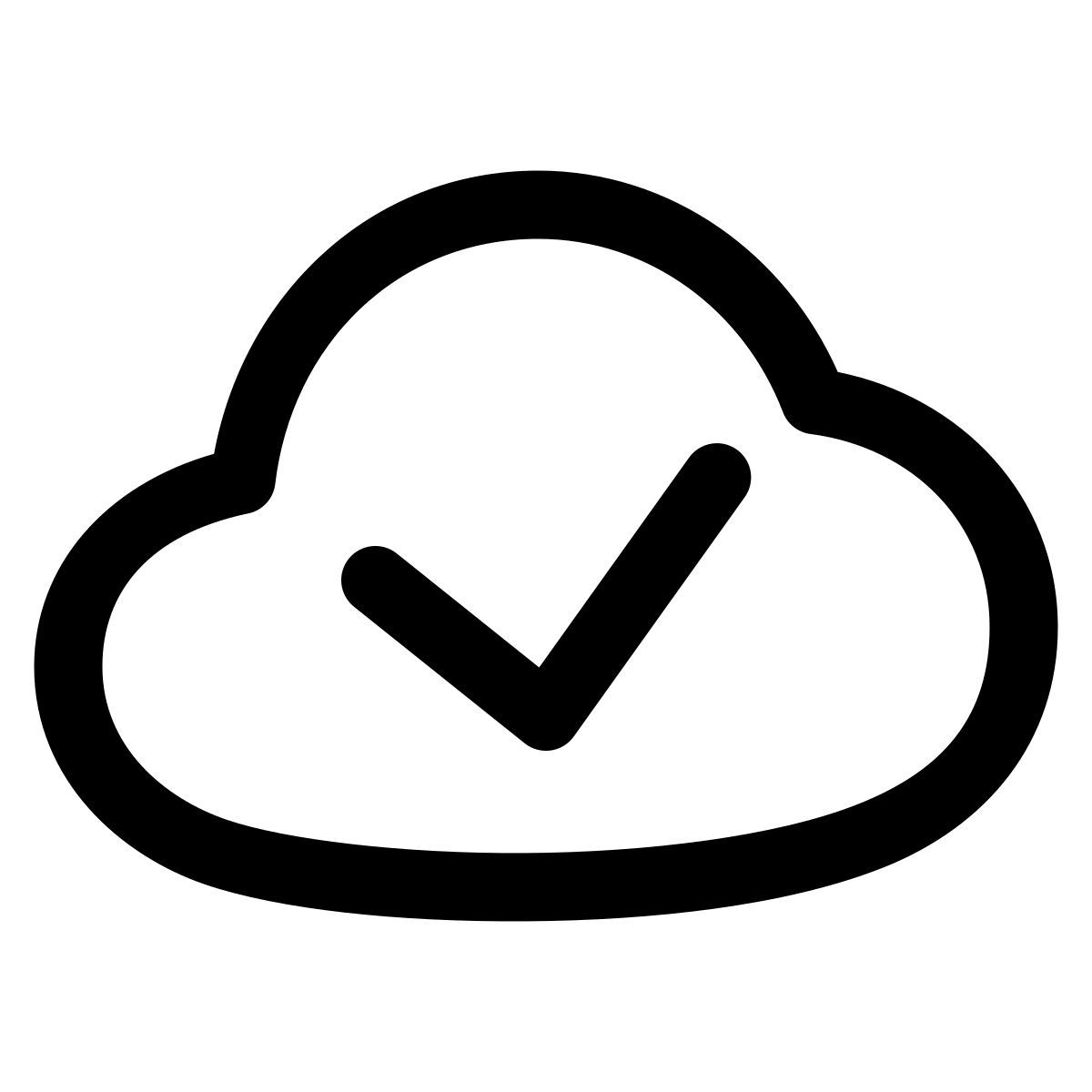 puffy outline style nube comprobado icon