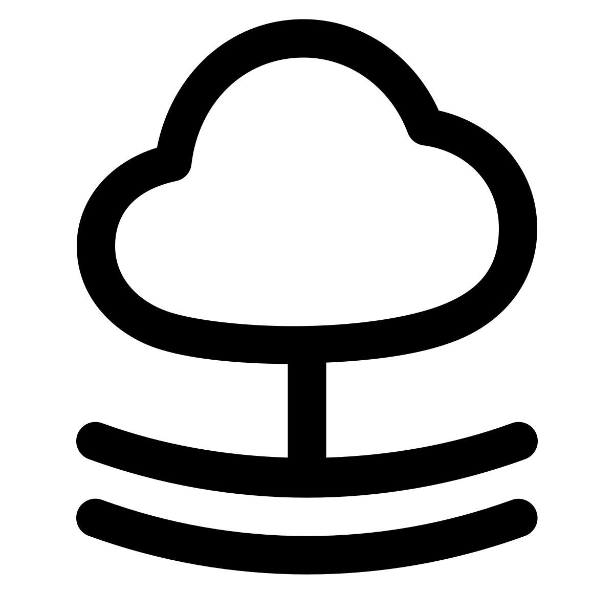 puffy outline style cloud connection icon