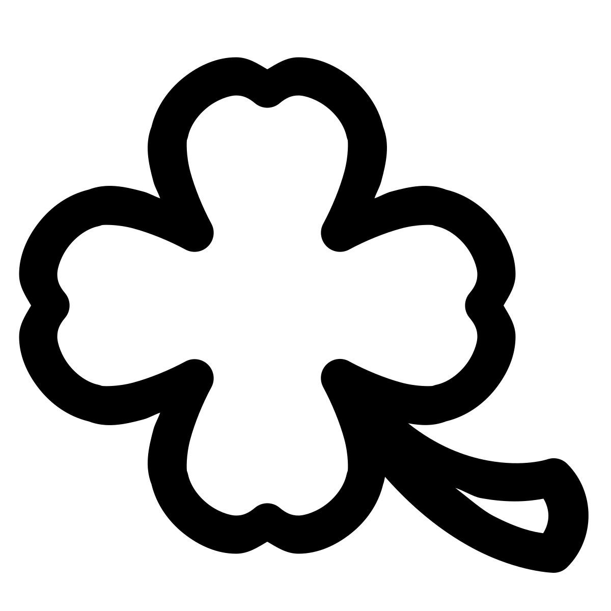 puffy outline style kleeblatt icon