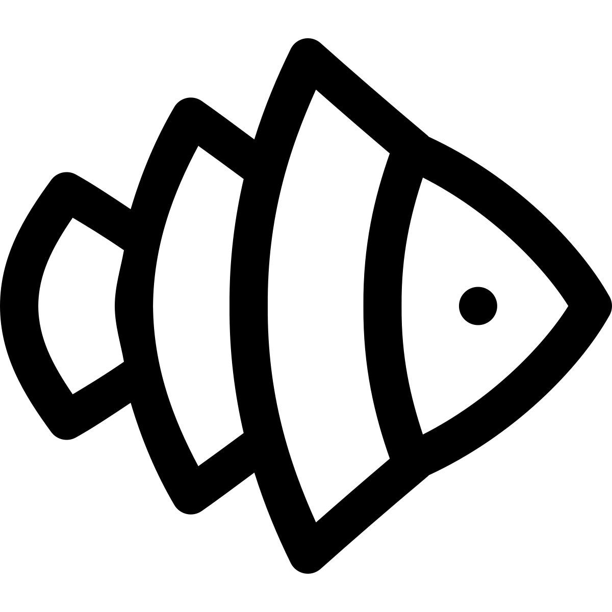 puffy outline style poisson clown icon