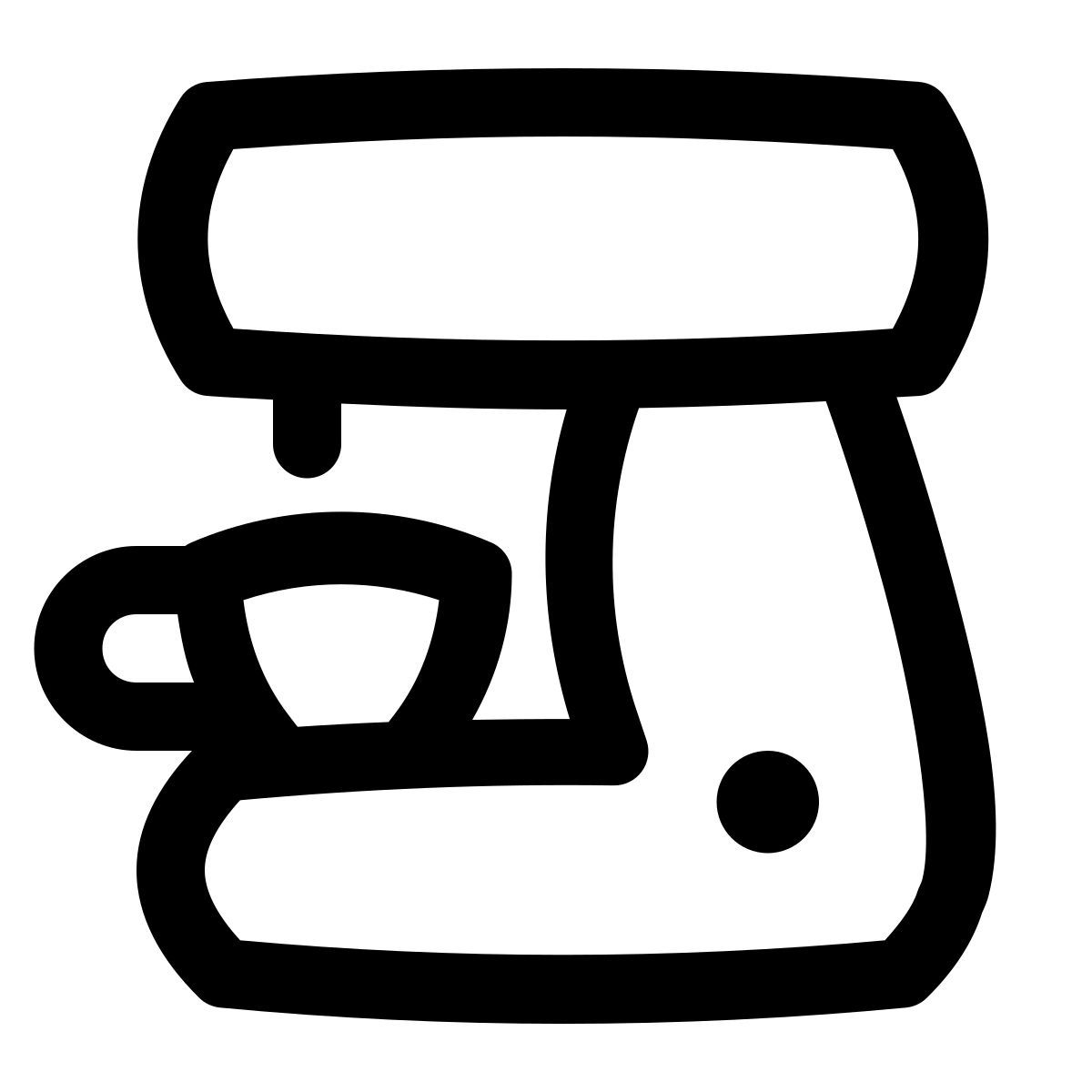 puffy outline style coffee maker icon