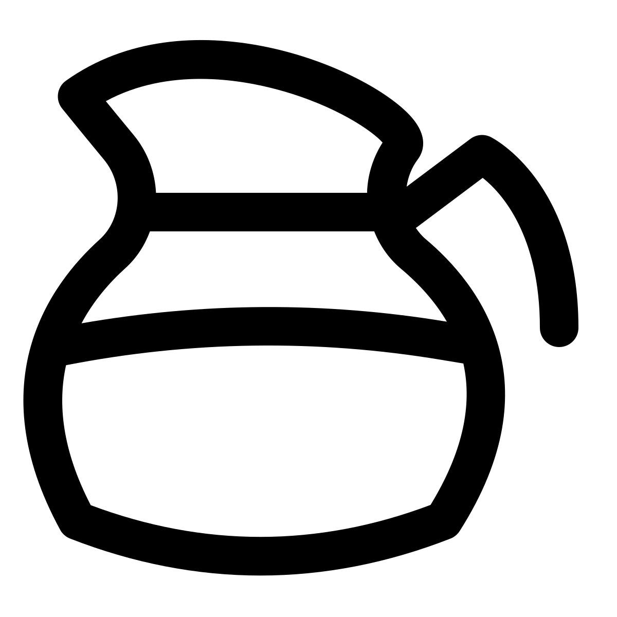 puffy outline style kaffeekanne icon