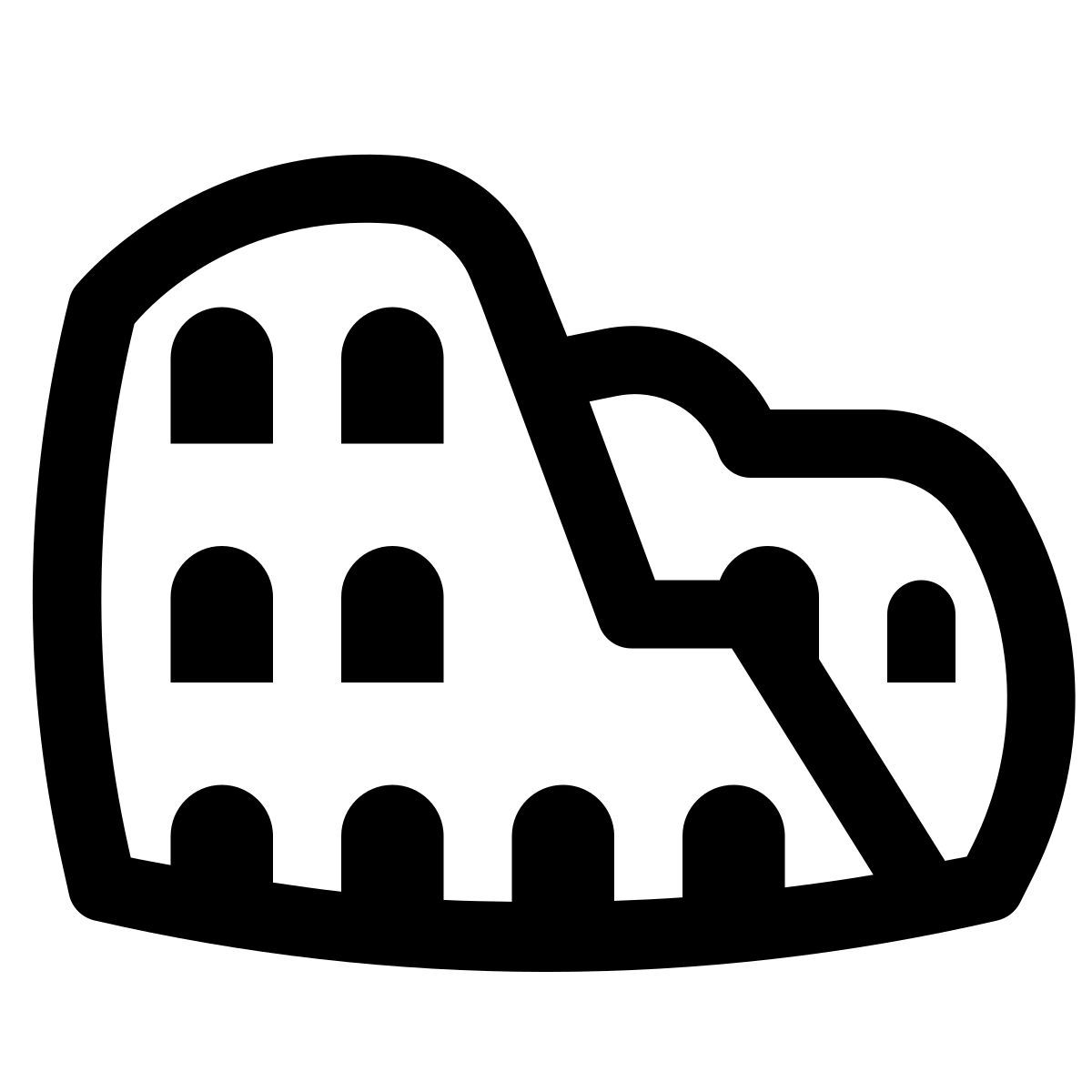 puffy outline style колизей icon