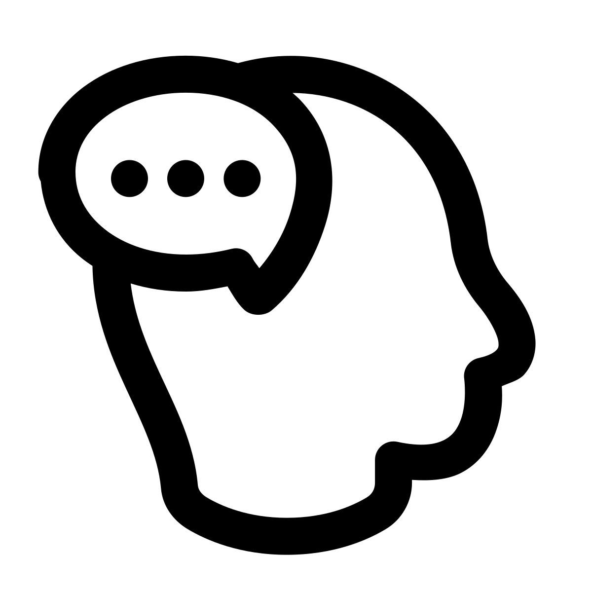 puffy outline style communication skill icon