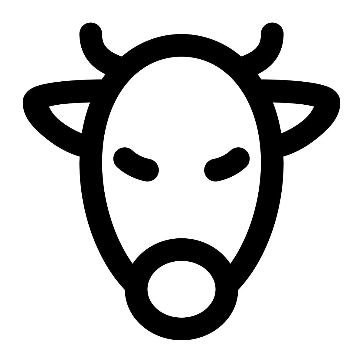 puffy outline style vache icon