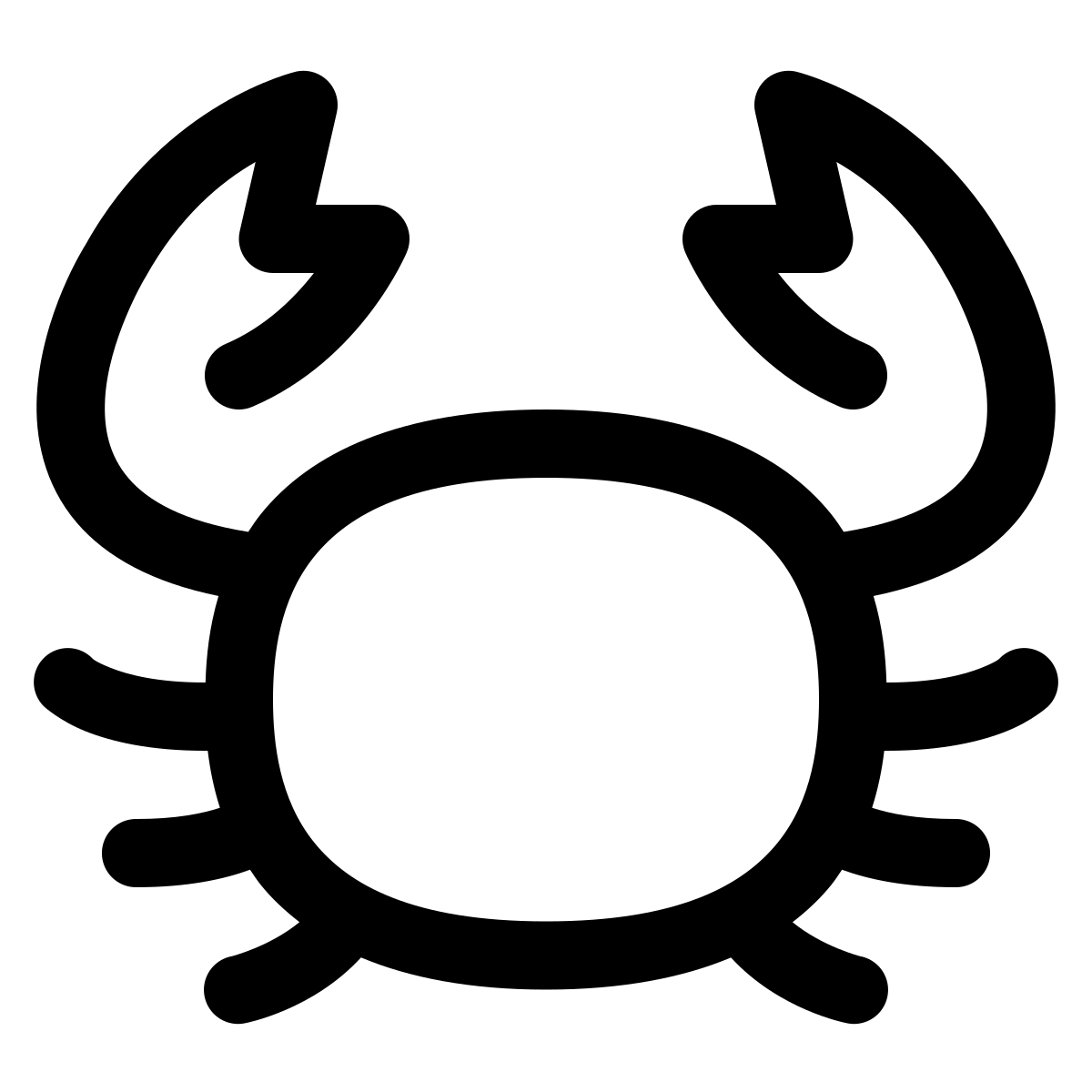 puffy outline style crab icon
