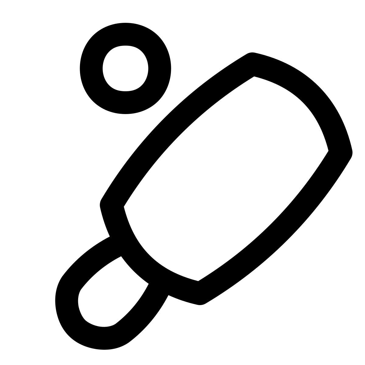 puffy outline style cricket icon