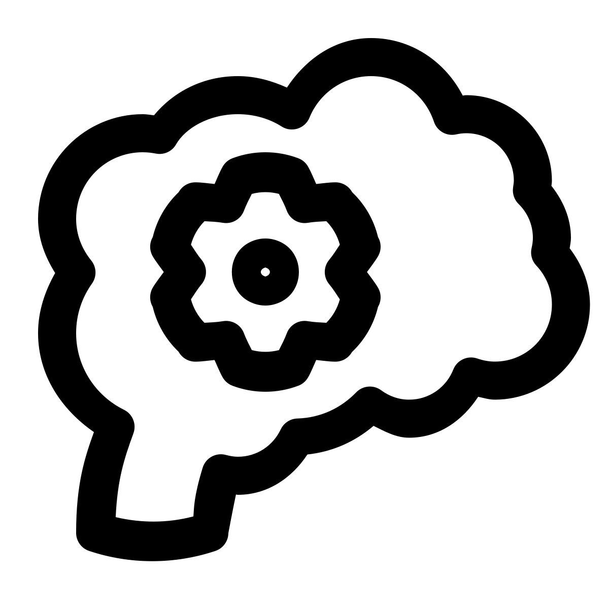 puffy outline style pensée critique icon