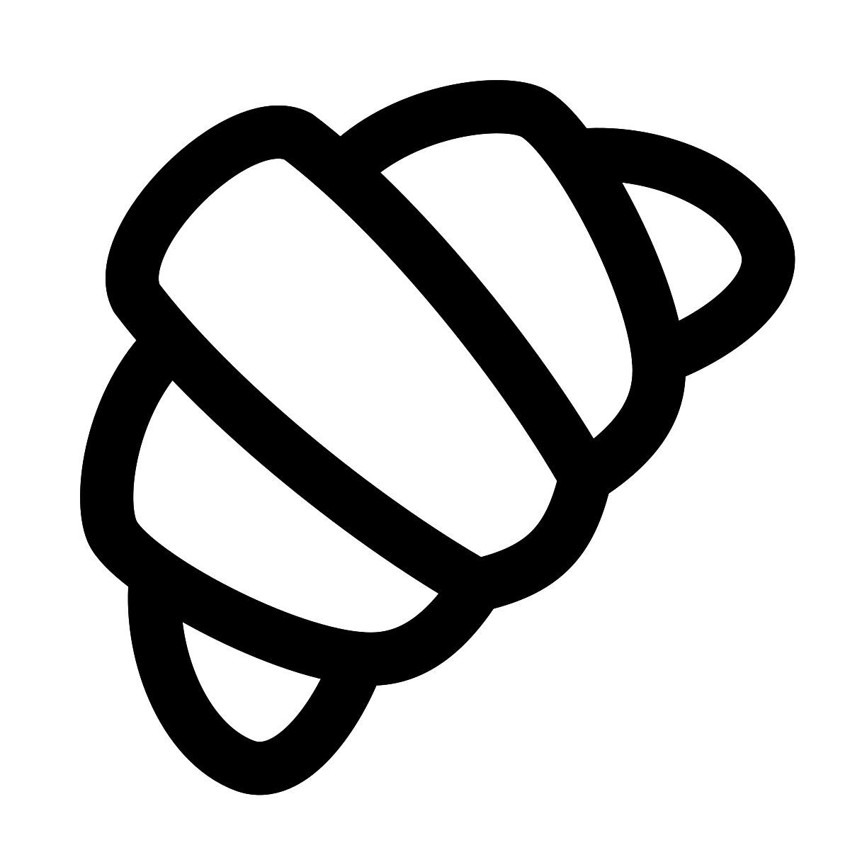 puffy outline style croissant icon