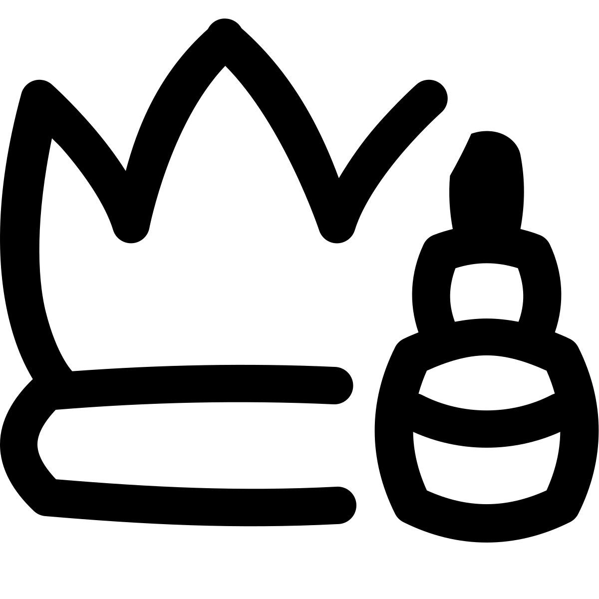 puffy outline style couronne et rouge à lèvres icon