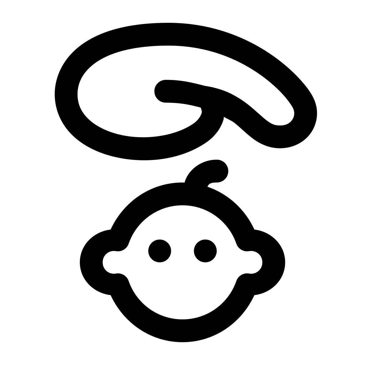 puffy outline style creche icon