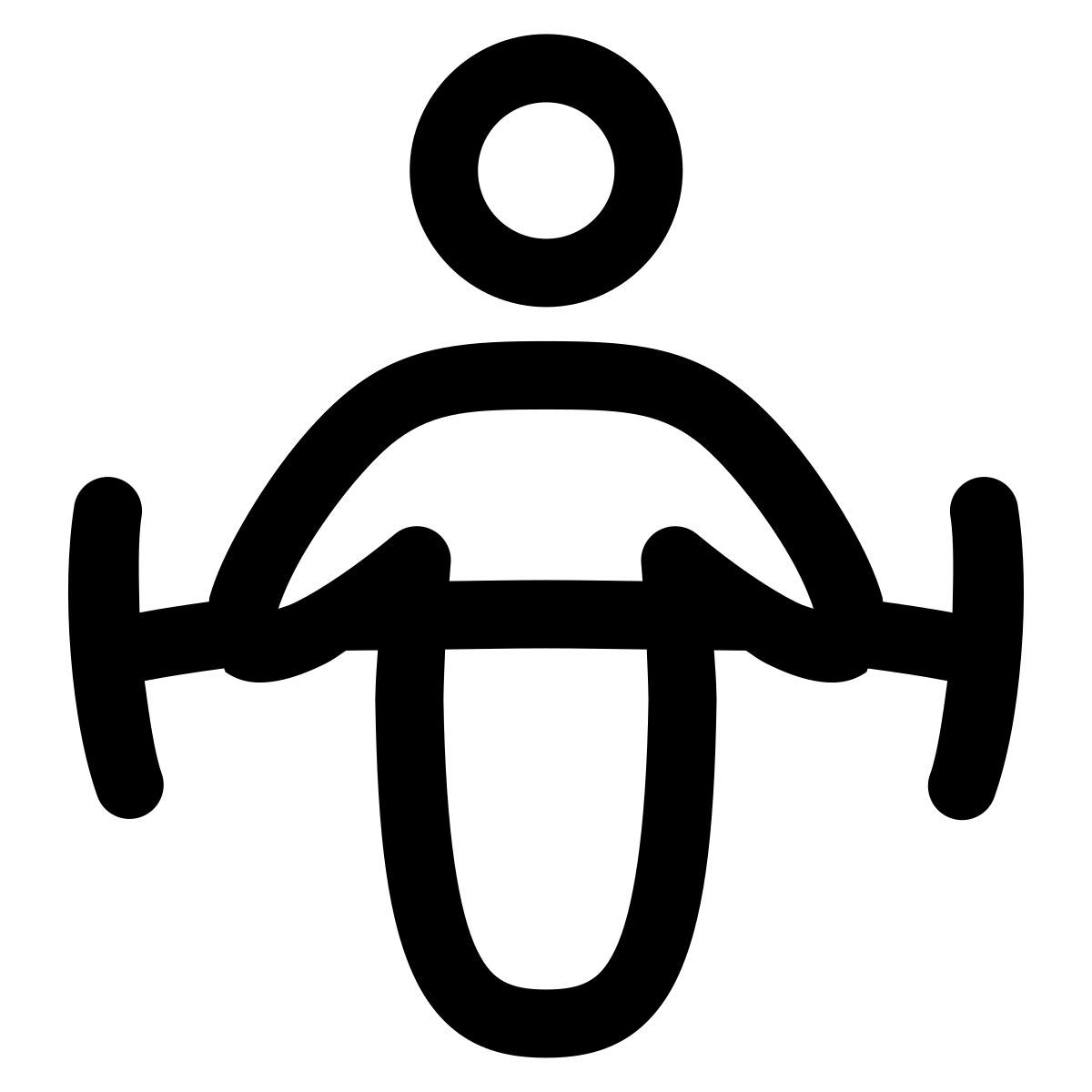 puffy outline style levantamiento de pesas icon