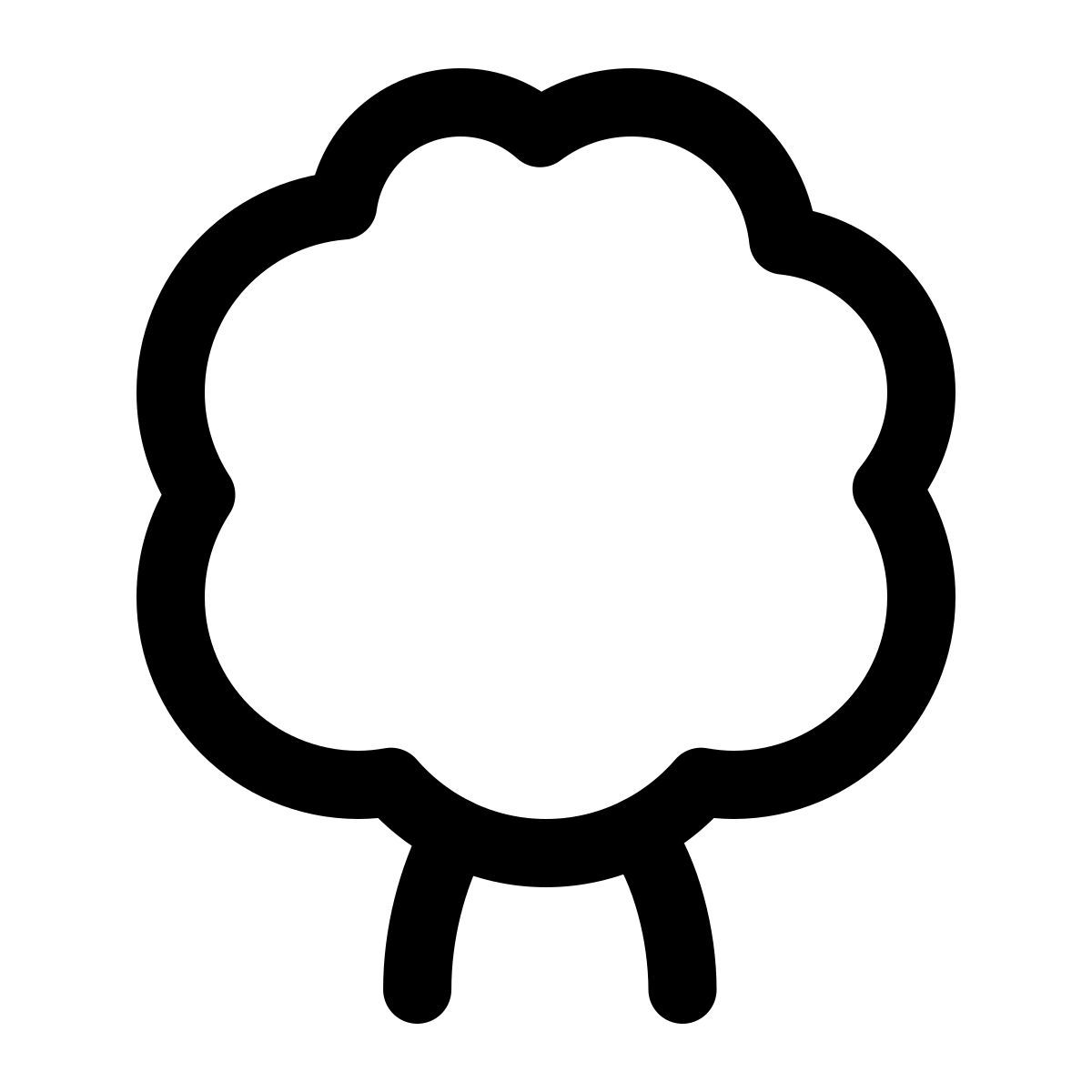 puffy outline style 낙 엽 나무 icon