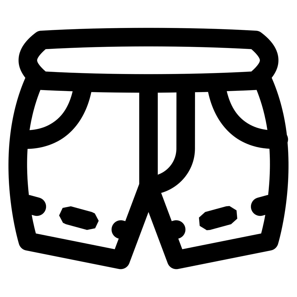 puffy outline style shorts de mezclilla icon