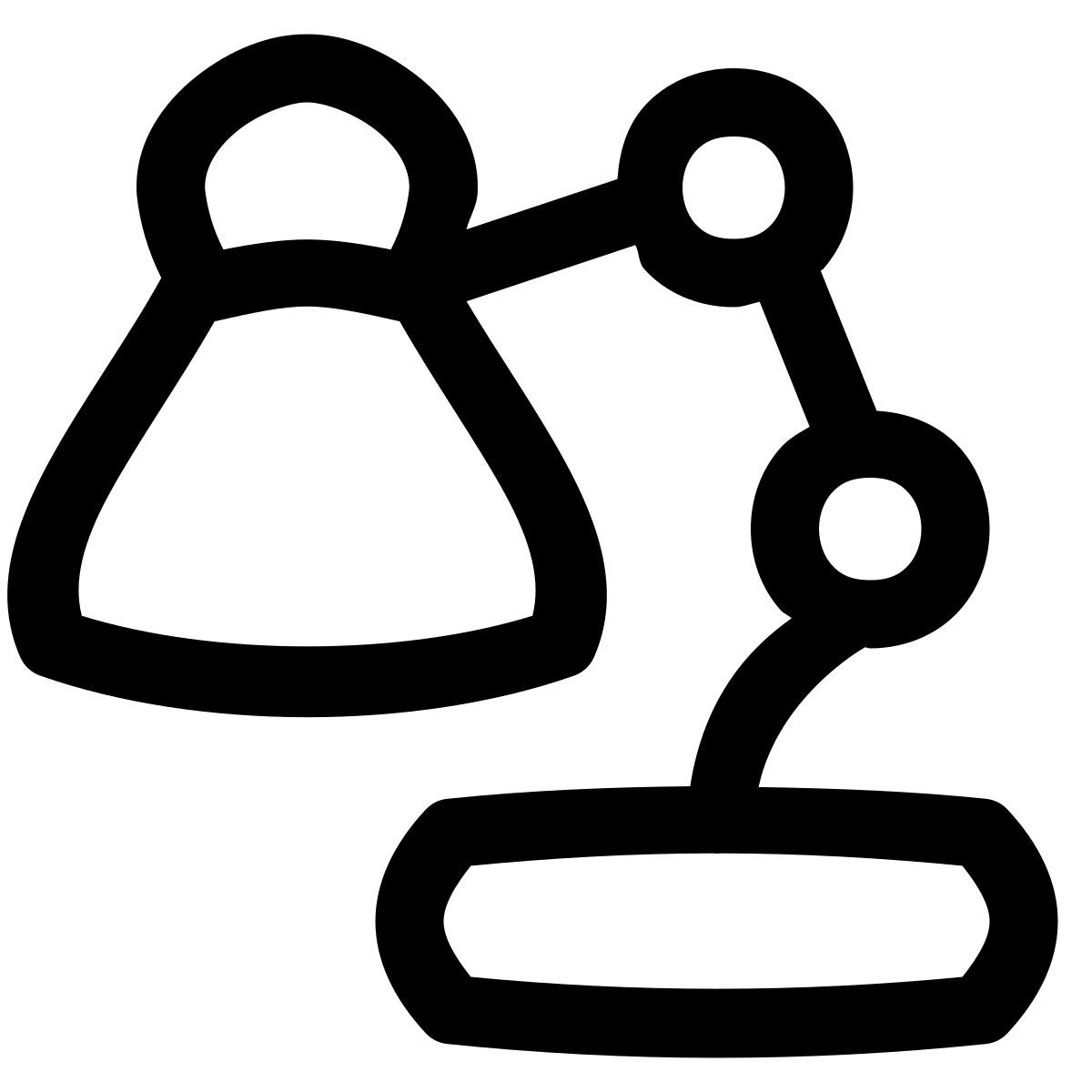puffy outline style lâmpada de mesa icon