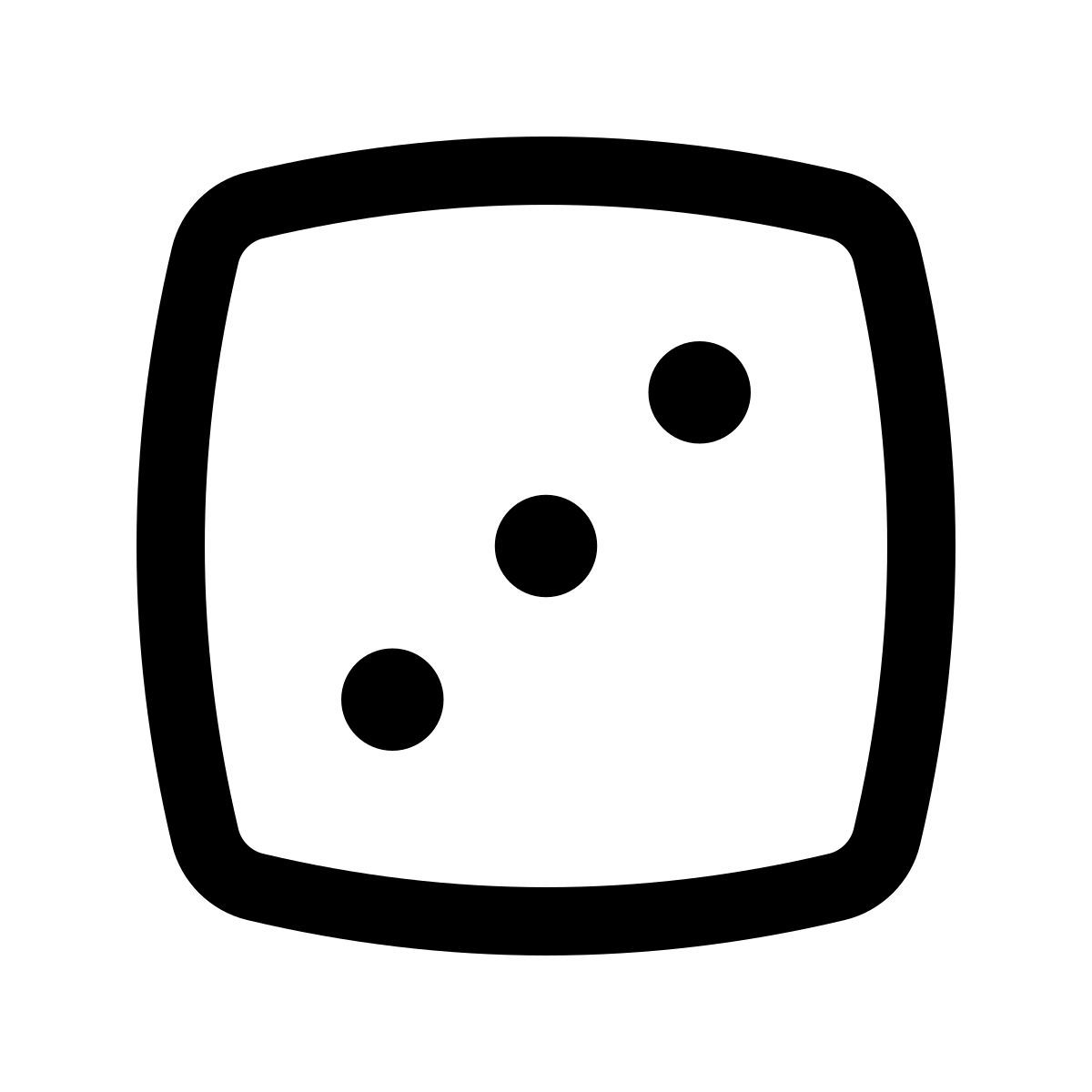 puffy outline style dice icon