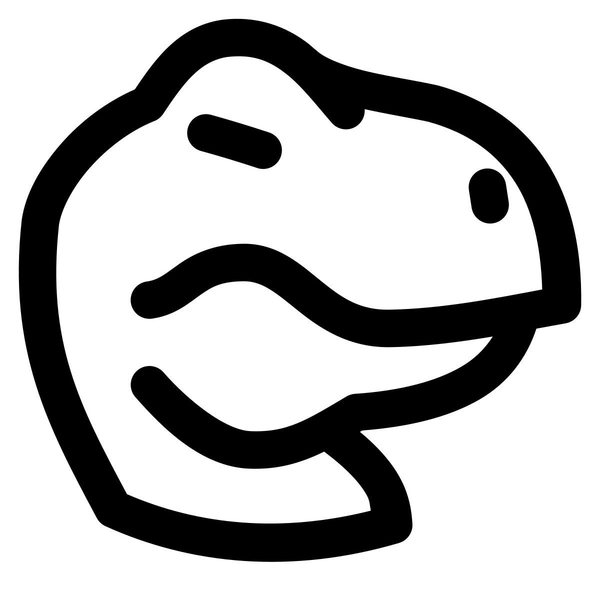 puffy outline style dinosaurier icon