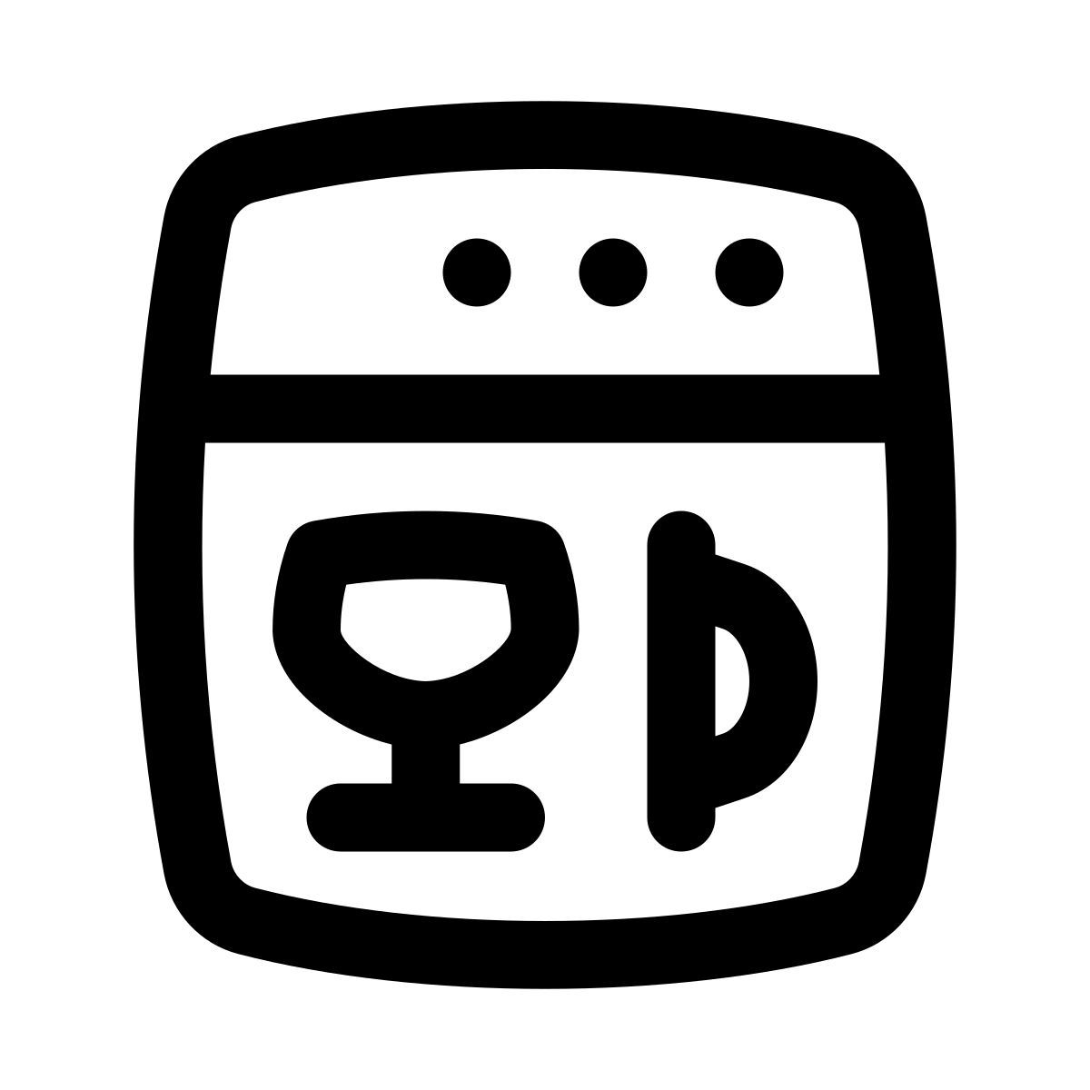 puffy outline style dishwasher icon