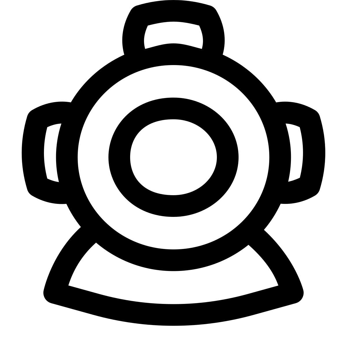 puffy outline style casque de plongeur icon