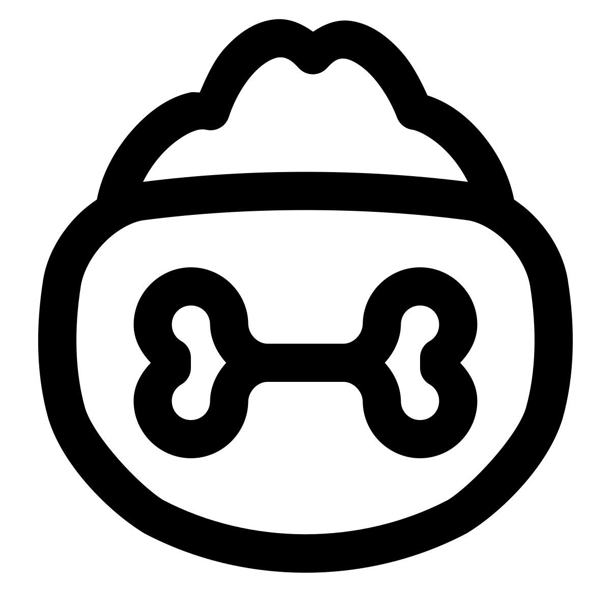 puffy outline style 개 사발 icon