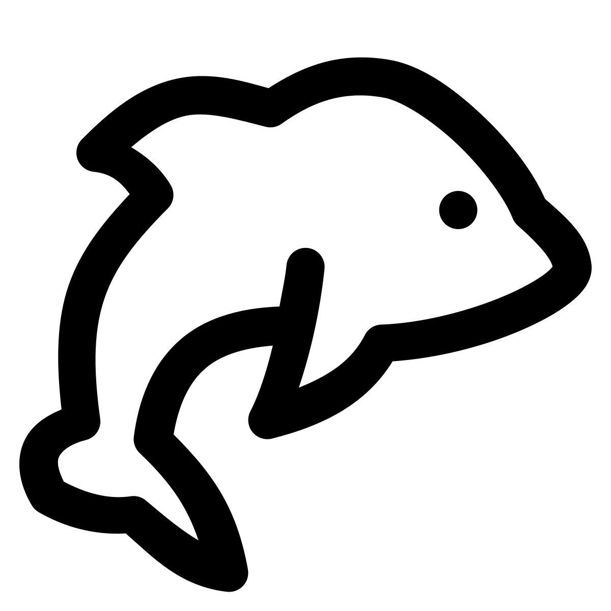 puffy outline style delfín icon