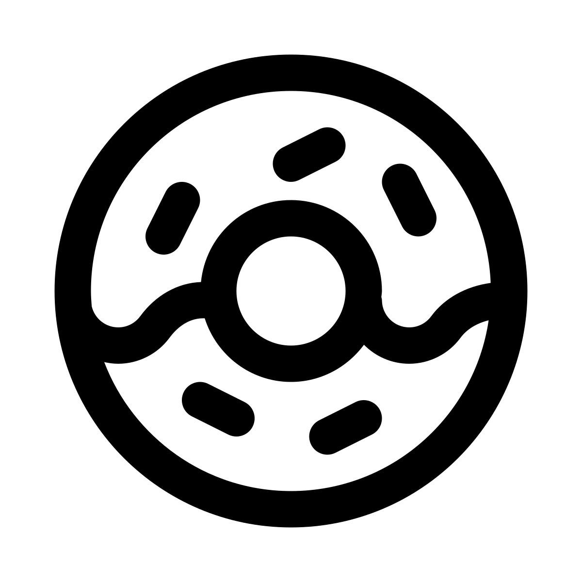 puffy outline style doughnut icon