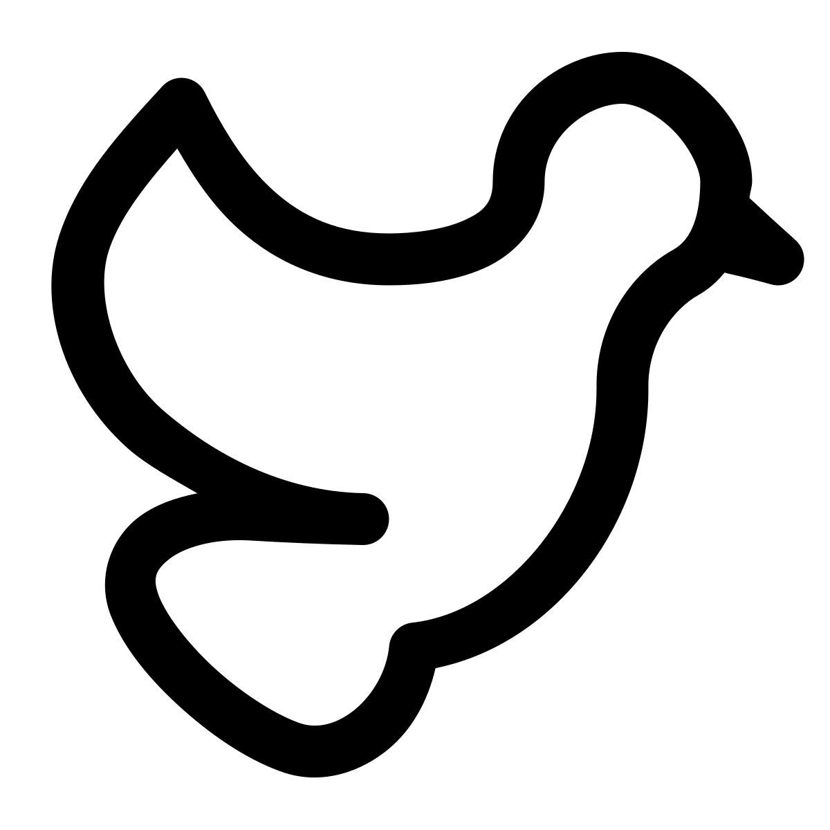 puffy outline style 鸽子 icon