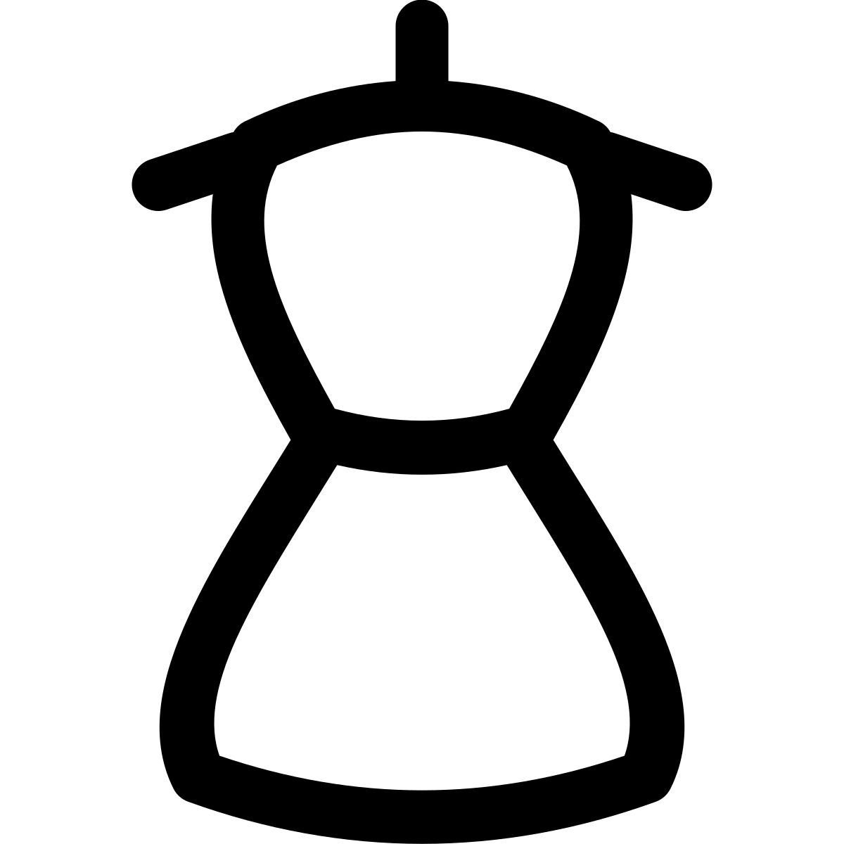 puffy outline style vista posteriore del vestito icon