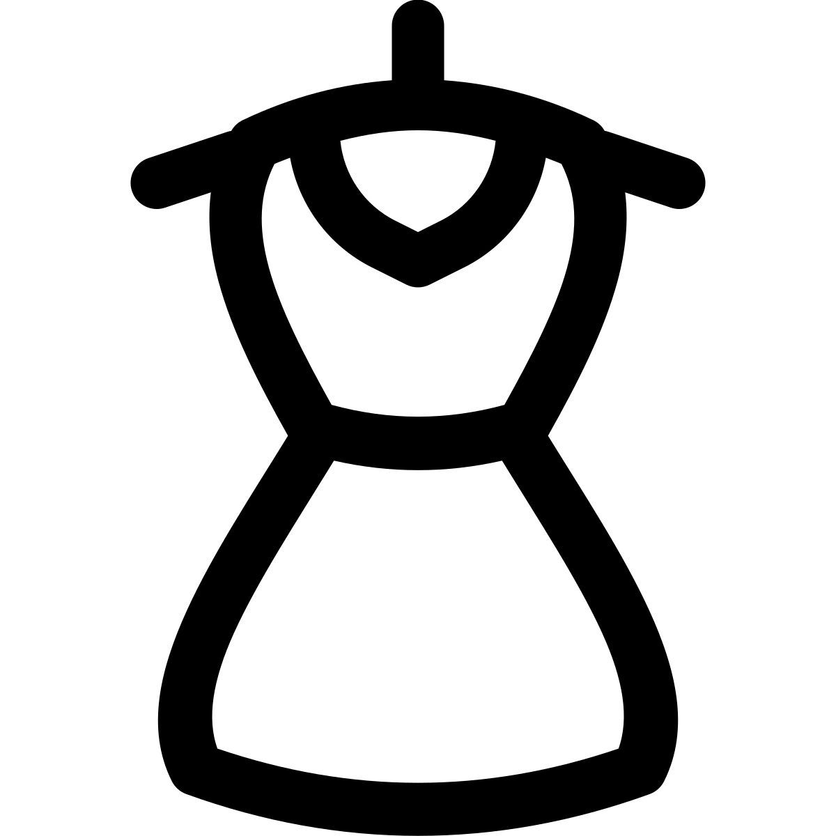 puffy outline style vista frontale del vestito icon