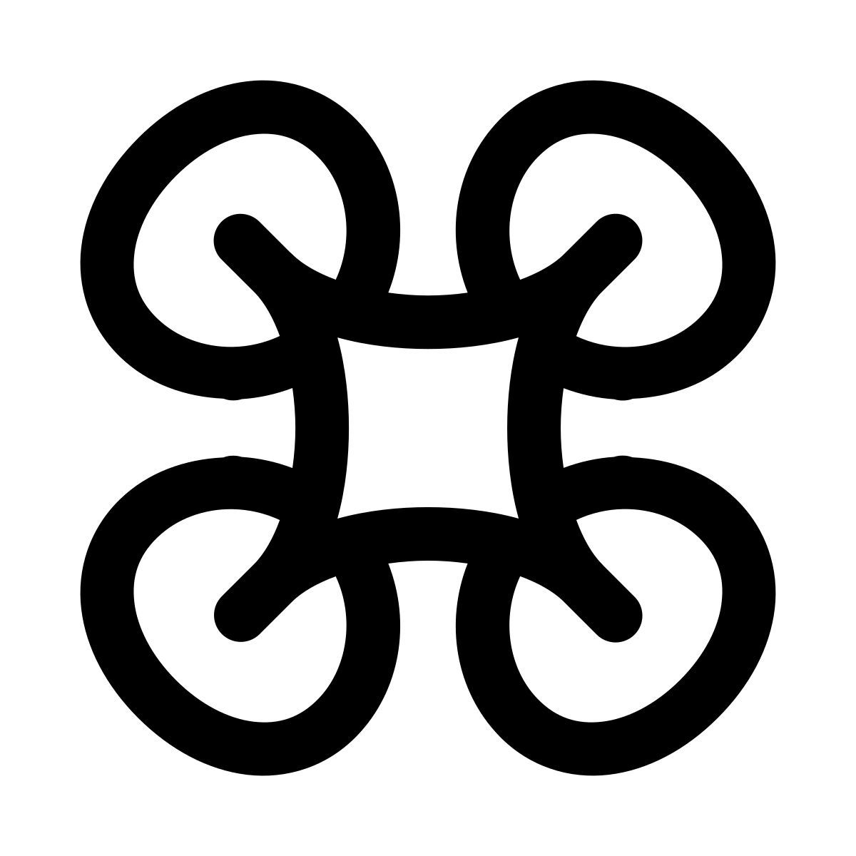 puffy outline style vista inferior de dron icon