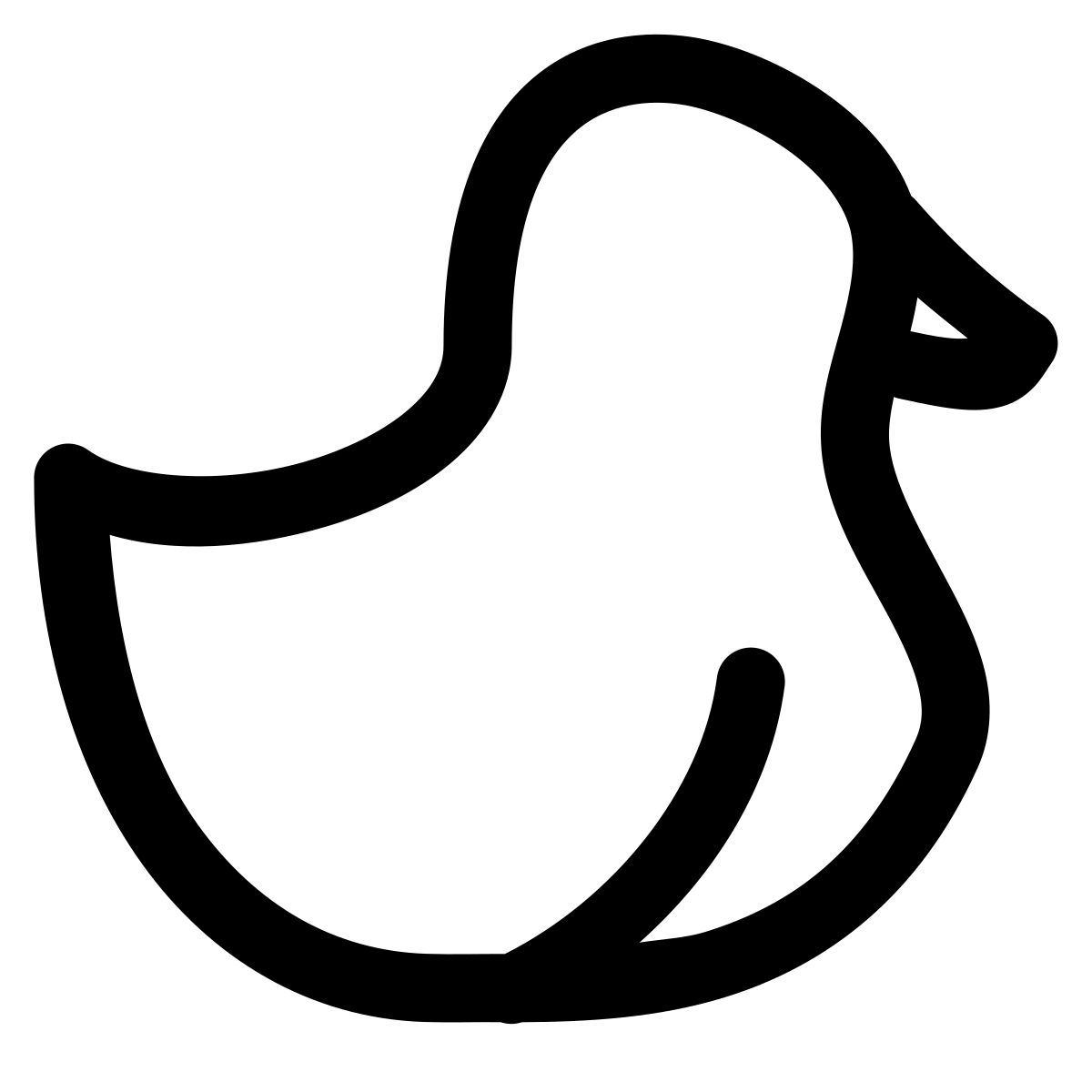 puffy outline style 오리 icon