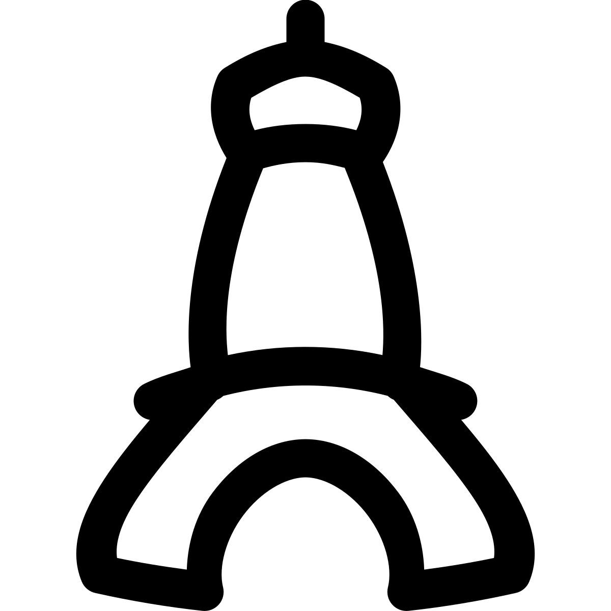 puffy outline style 埃菲尔铁塔 icon