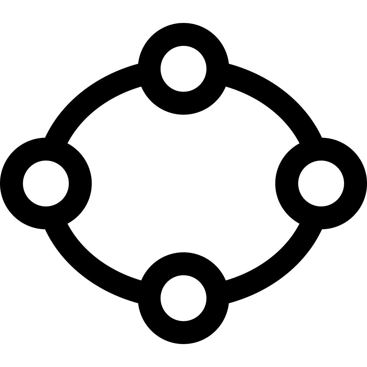 puffy outline style gestrichene ellipse icon