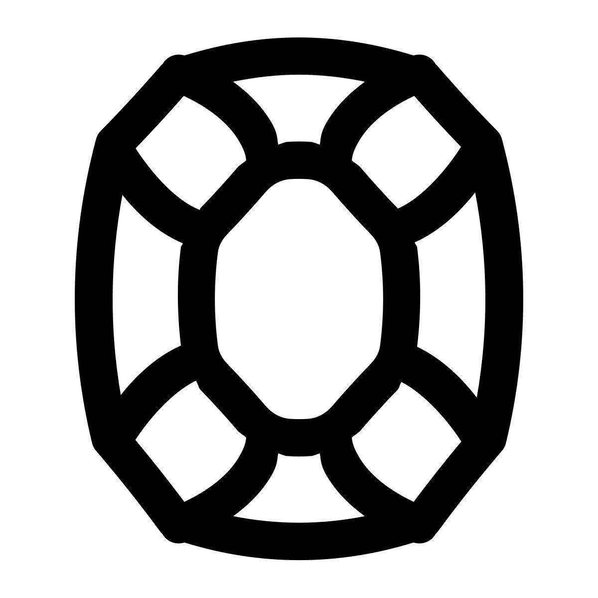 puffy outline style emerald icon