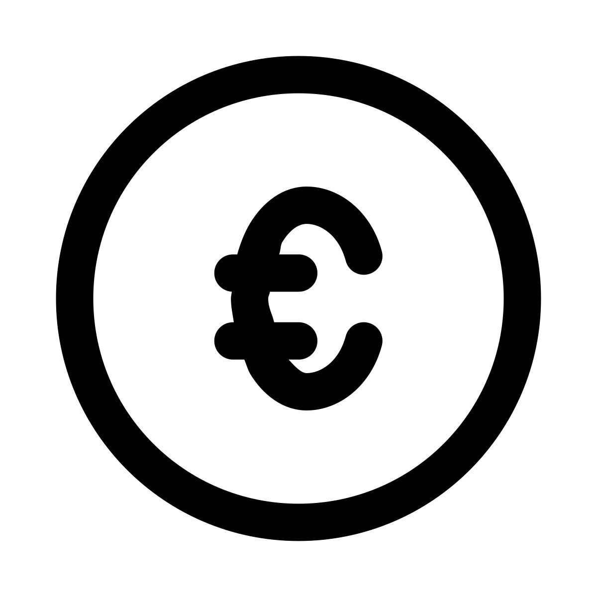 puffy outline style евро icon