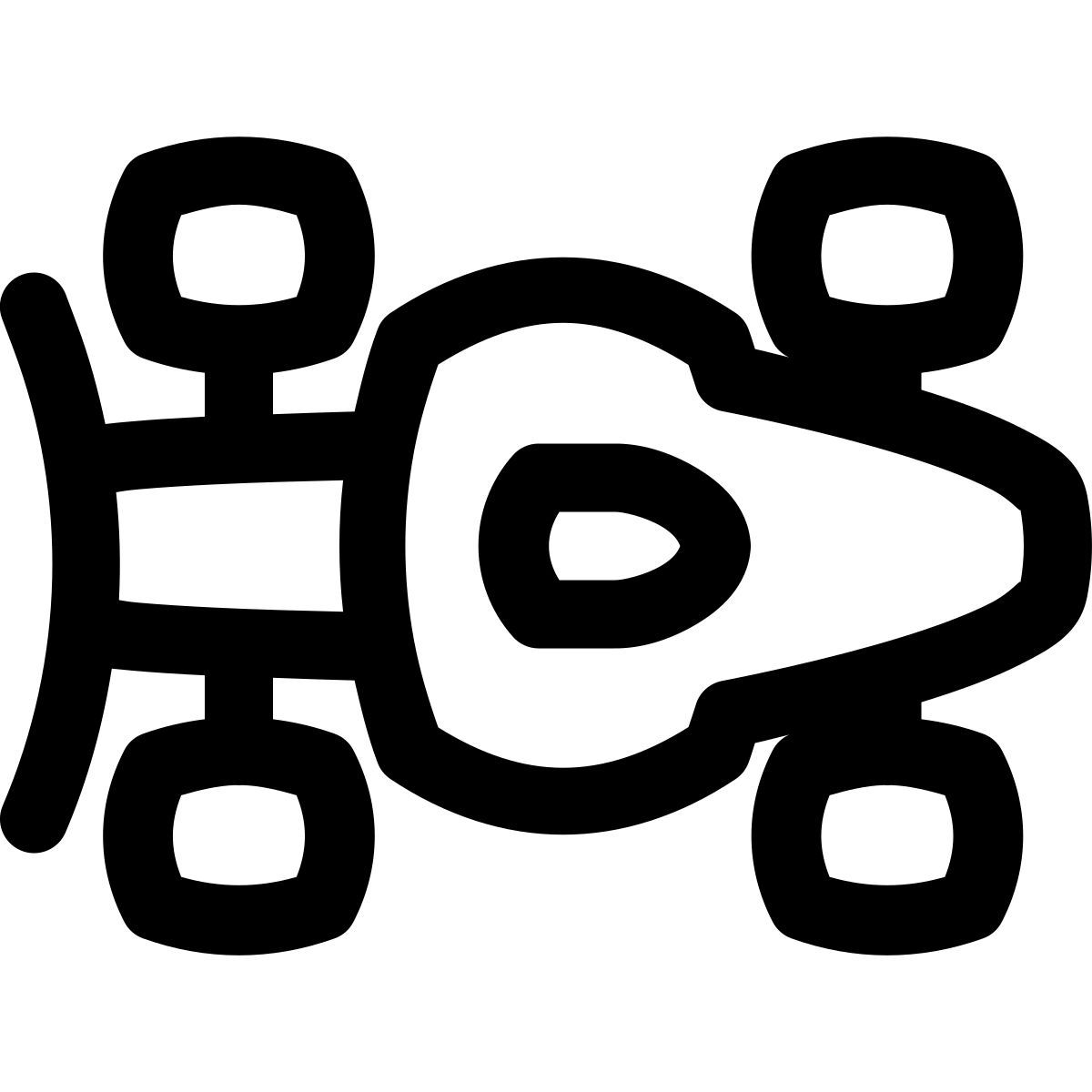 puffy outline style f1 레이스 자동차의 최고 veiw icon
